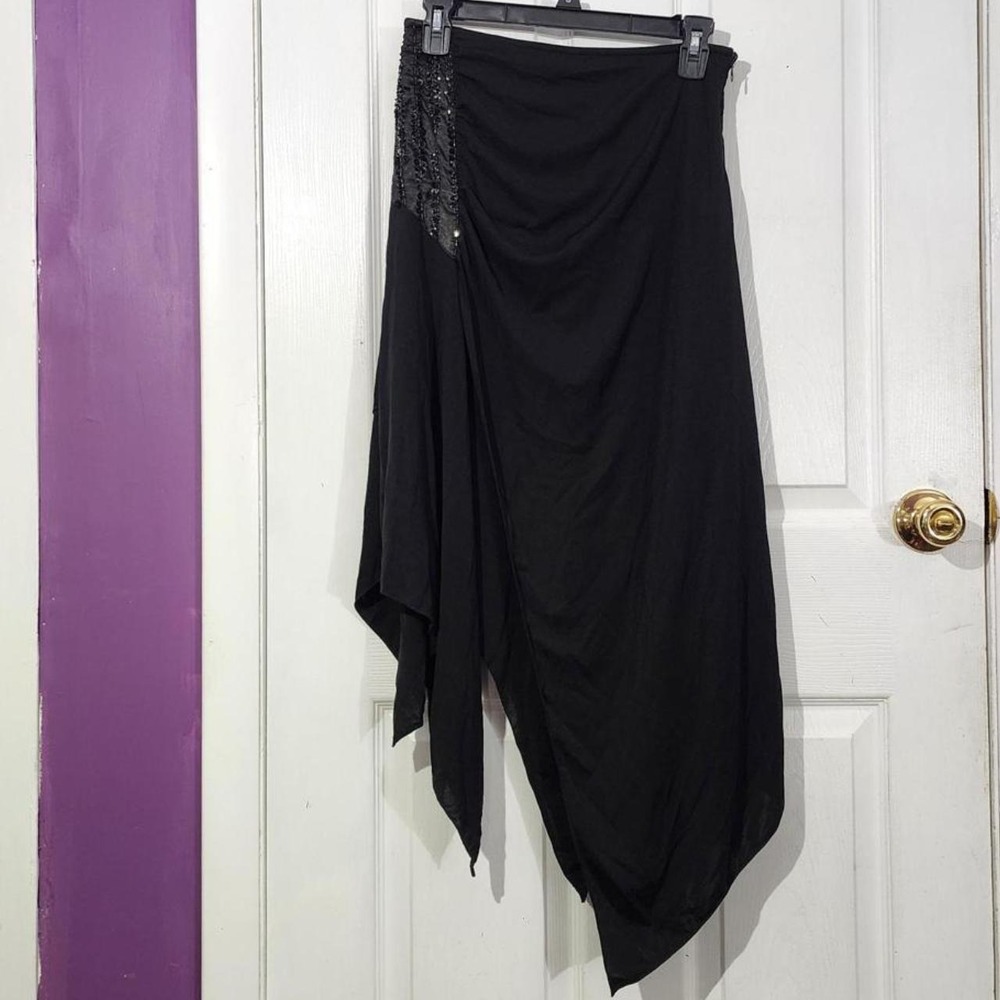 Vintage Black Beaded Asymmetrical Skirt